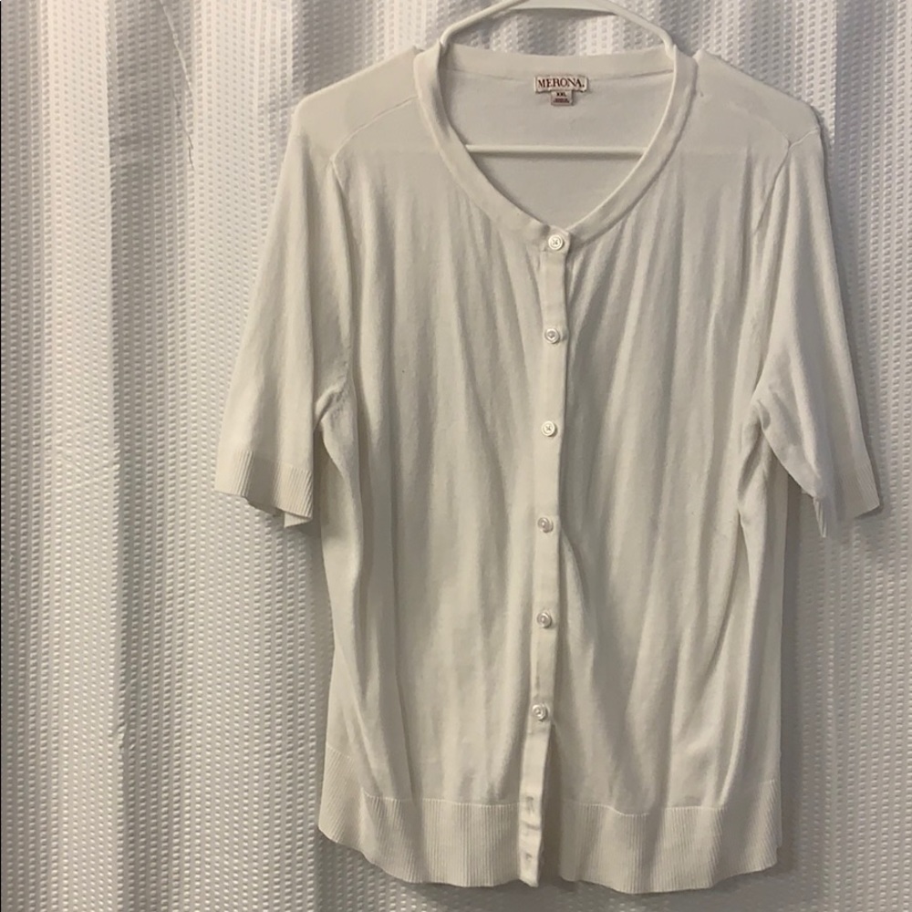 White cardigan
